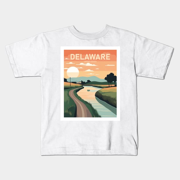 DELAWARE Kids T-Shirt by MarkedArtPrints